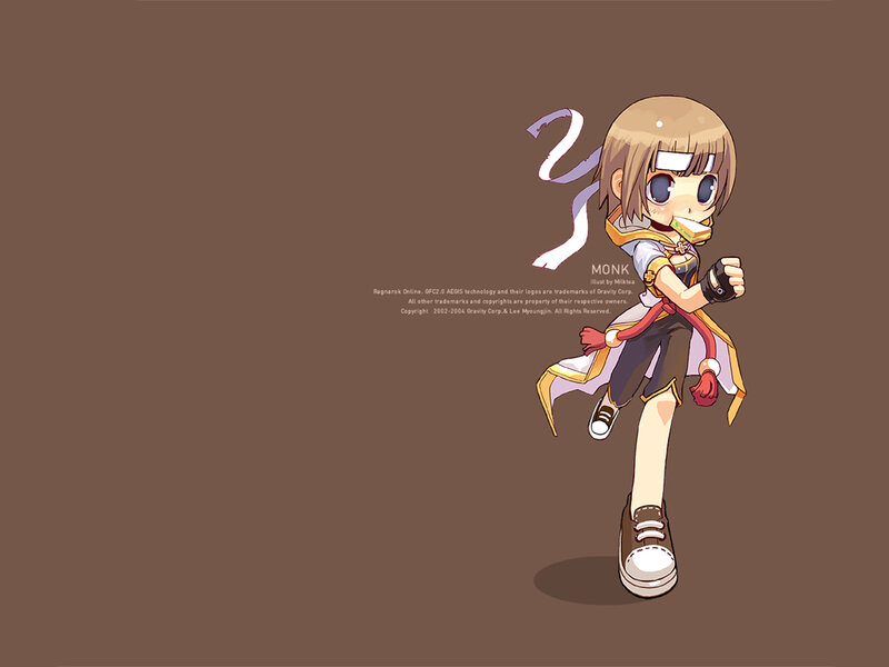 Chibi Monk Character — Brown