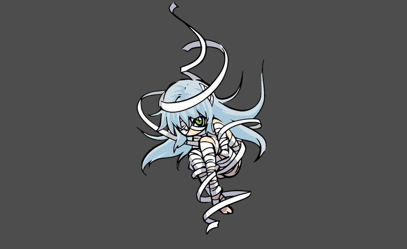 Chibi Mummy Character — Gray