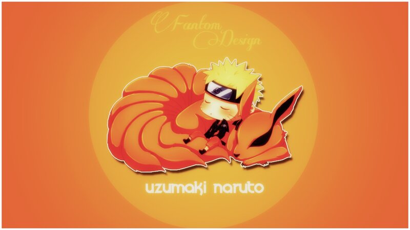 Chibi Naruto with Nine-tails — Orange, Calm