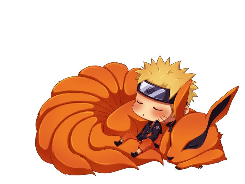 Chibi Naruto with Nine-tails — Orange