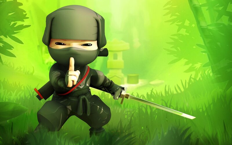 Chibi Ninja Character — Green, Playful