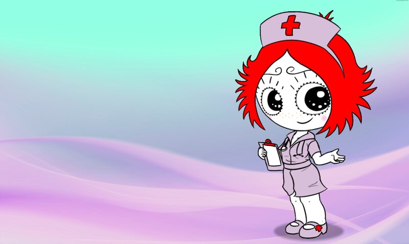 Chibi Nurse Character — Purple, Playful