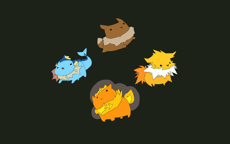 Chibi Pokémon Characters — Yellow, Playful, Digital Art