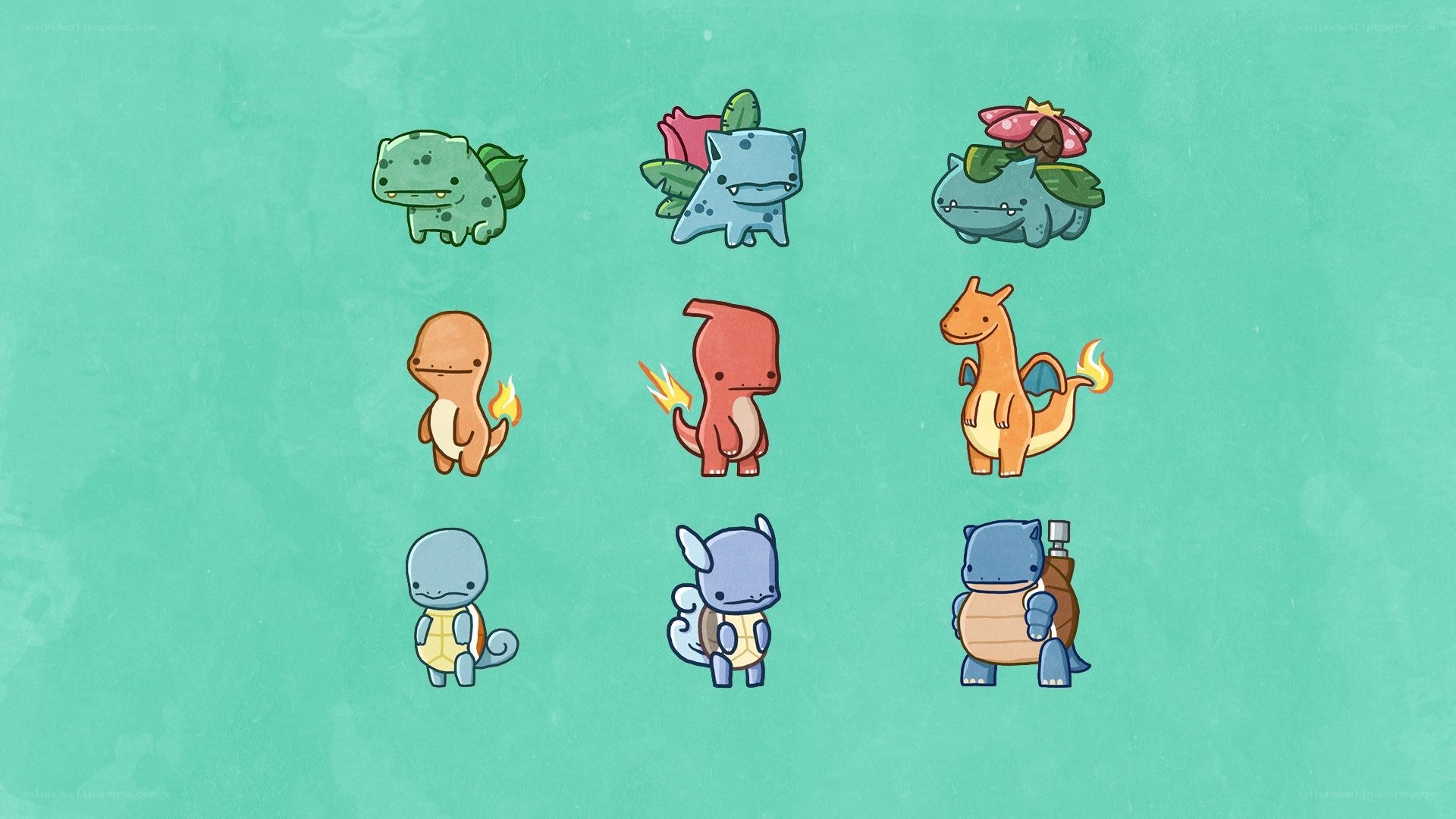 Chibi Pokémon starters