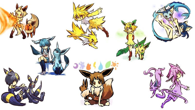 Chibi Pokemon Characters — Yellow, Playful