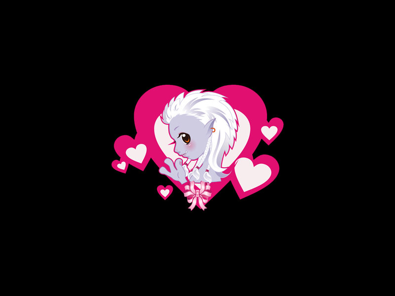 chibi pony in heart frame
