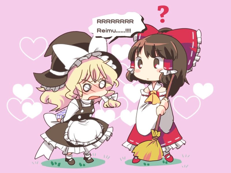 Chibi Reimu and Marisa
