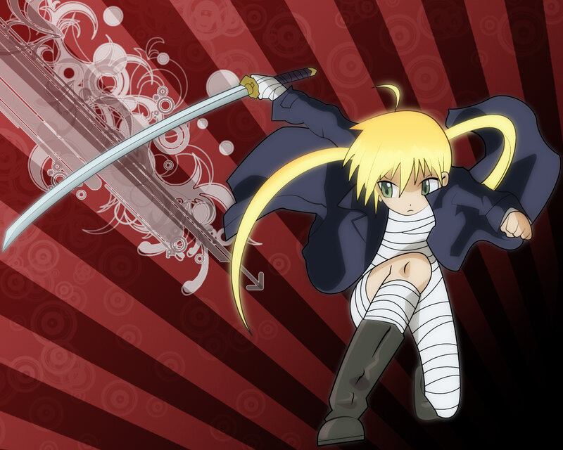 Chibi Saber with sword