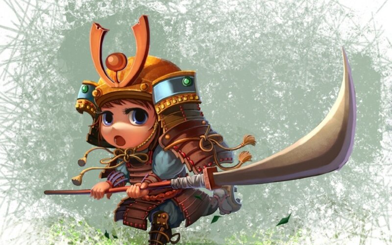 Chibi Samurai Warrior — Brown