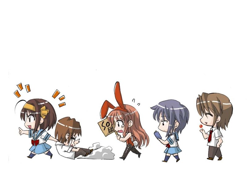 Chibi Schoolgirls in Motion