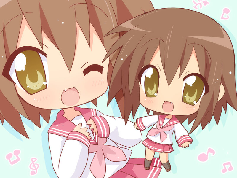 Chibi schoolgirls in sailor uniforms