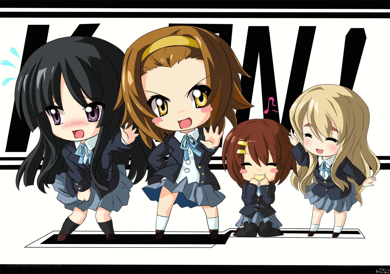 Chibi schoolgirls in uniform