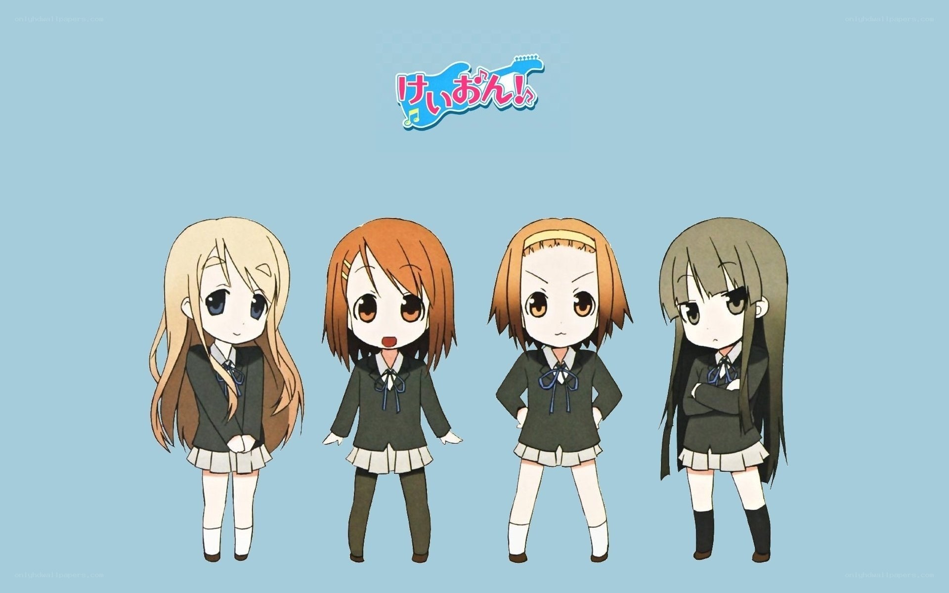Chibi schoolgirls in uniform