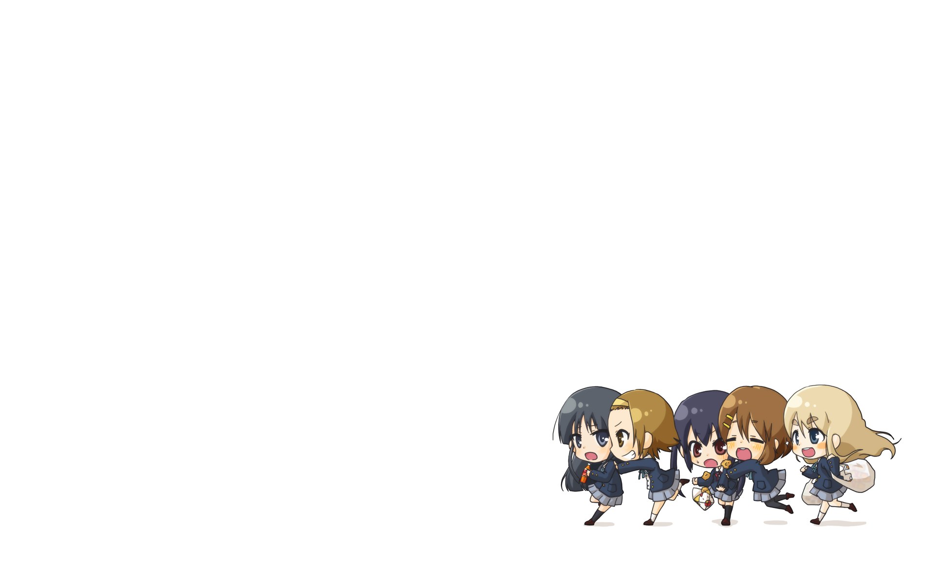 chibi schoolgirls running