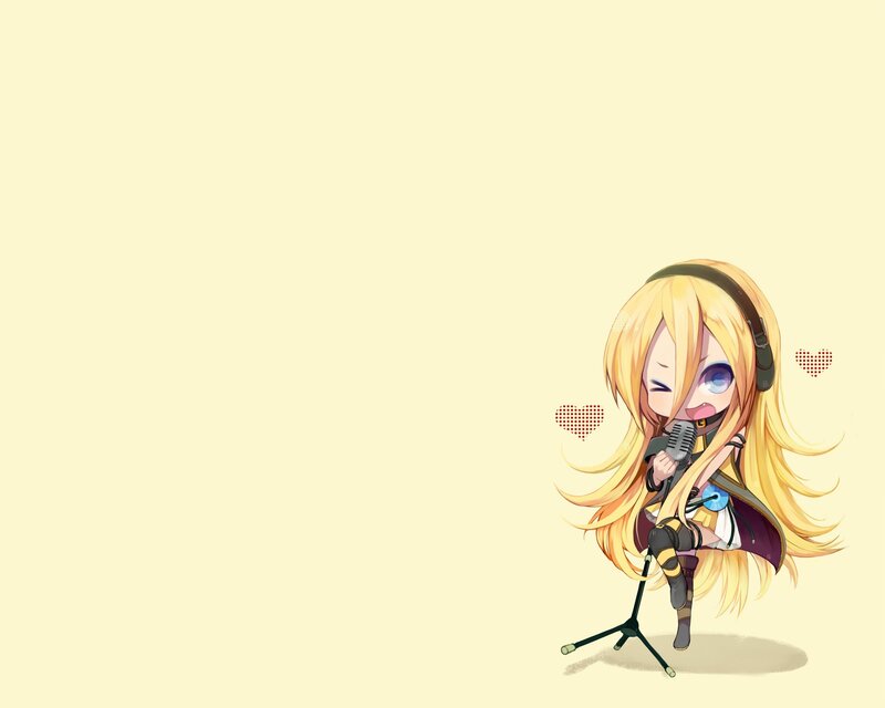 chibi singer with microphone