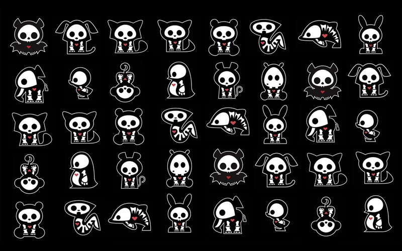 Chibi skeleton characters collection
