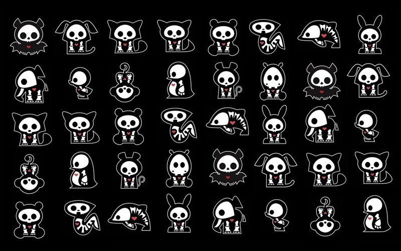 Chibi skeleton characters collection