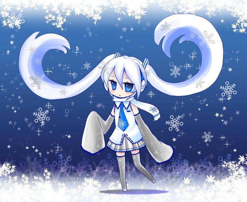 Chibi snow girl with twin tails