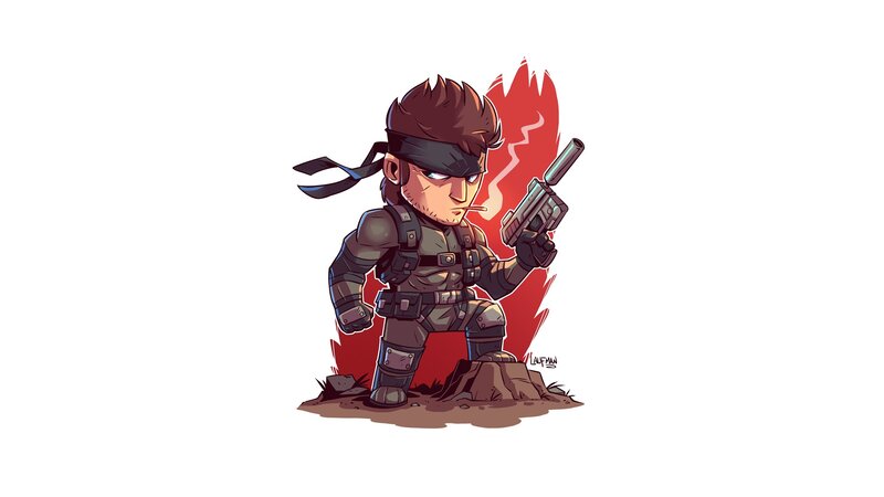 Chibi Soldier with Gun — Brown
