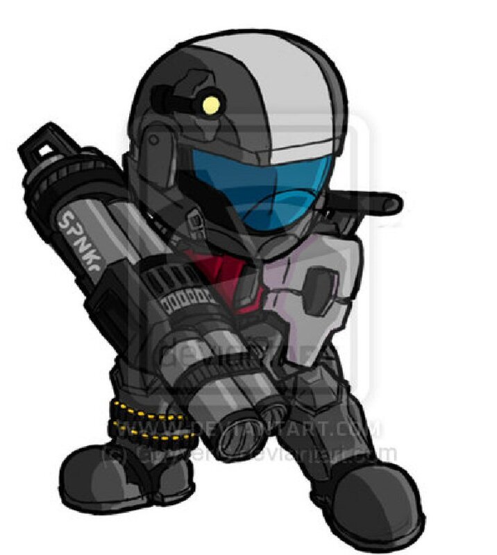 chibi soldier with weapon