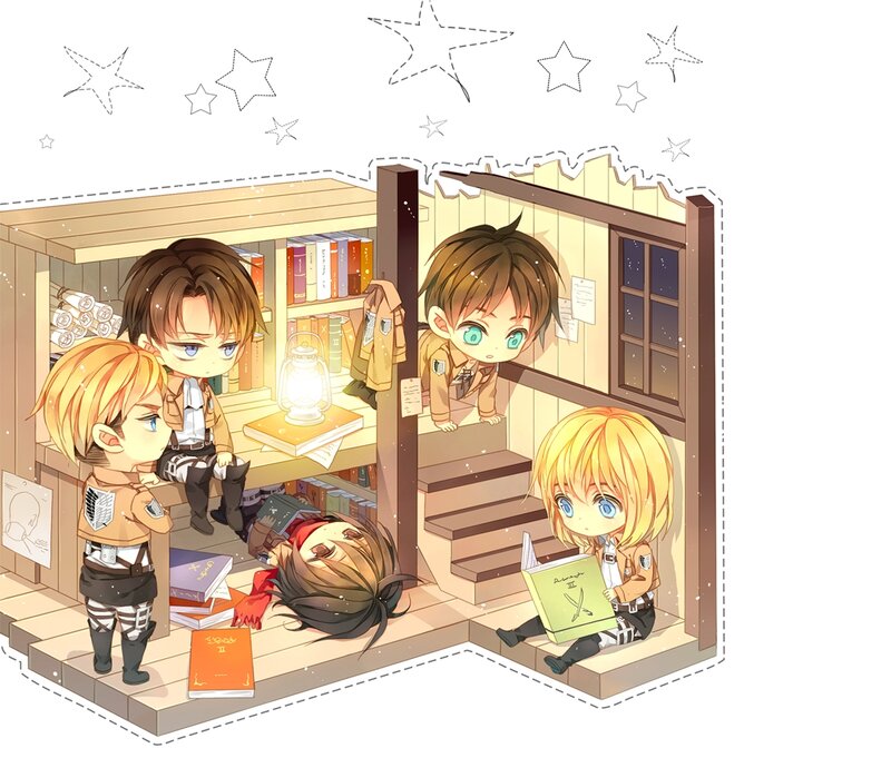 Chibi Soldiers in Library