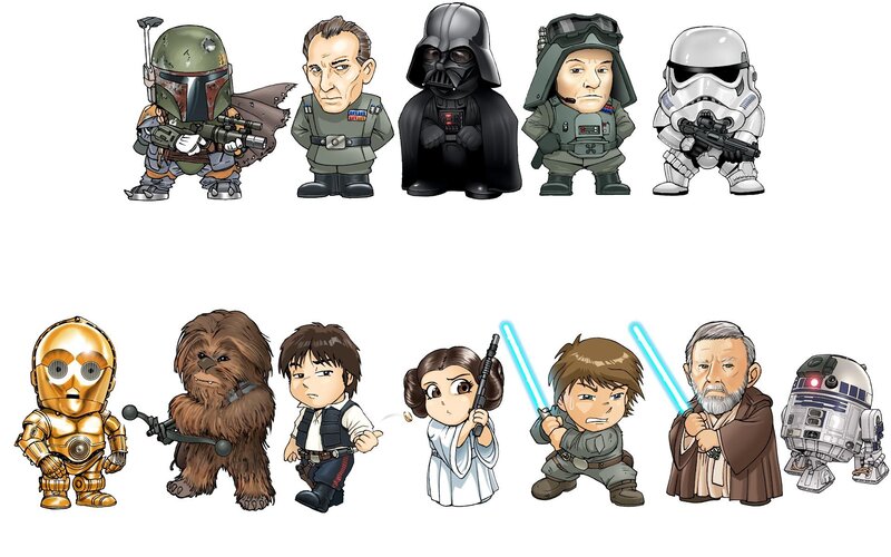 Chibi Star Wars Characters — White