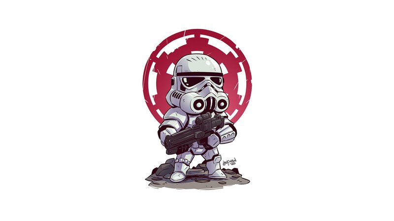 Chibi Stormtrooper — White, Playful
