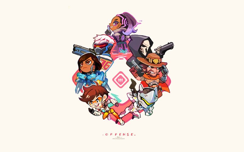 Chibi-style Characters — Pink, Playful