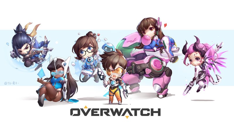 Chibi-style Characters — Pink