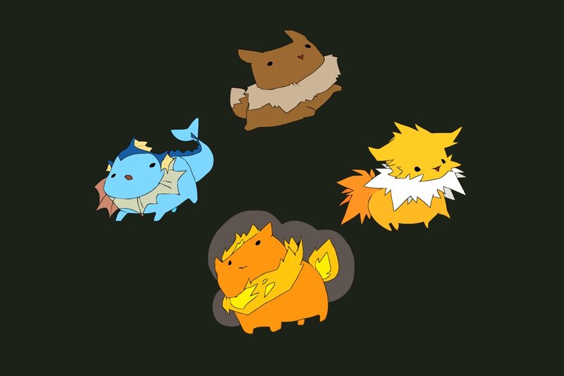 Chibi-style Creatures — Black