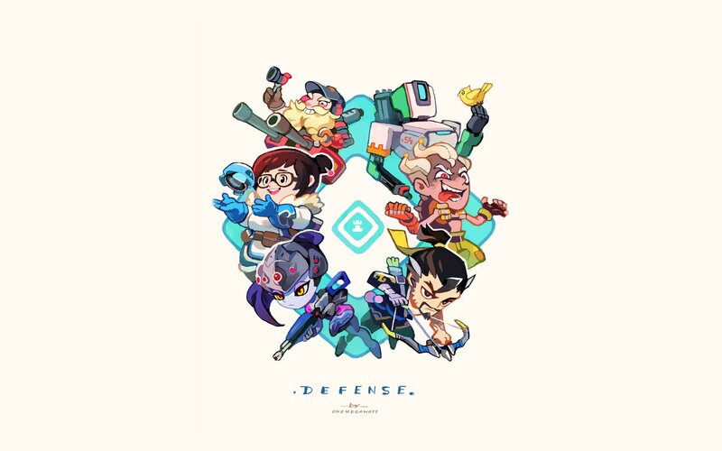 Chibi-style Game Characters — Blue, Playful, Digital Art