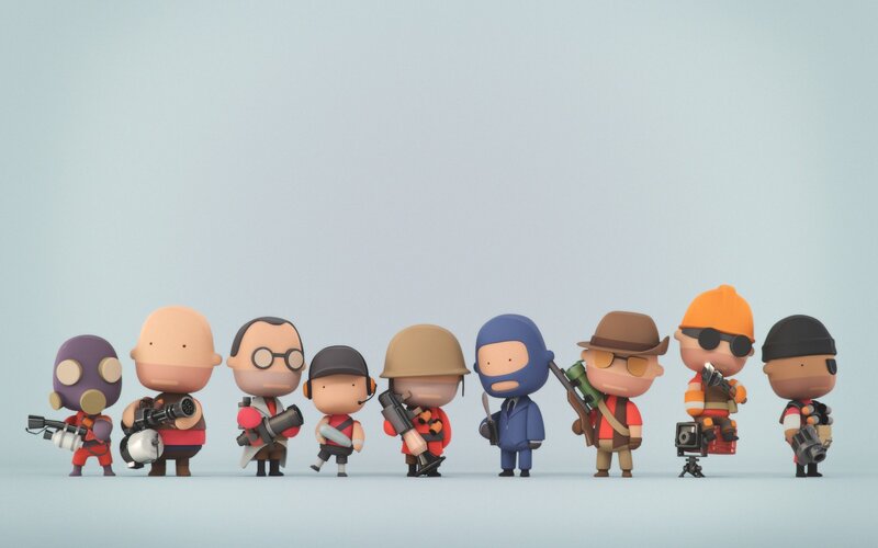 Chibi-style Game Characters — Blue