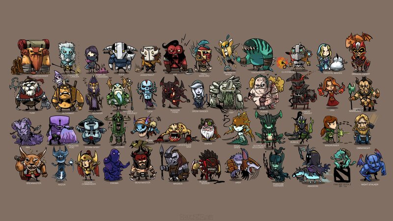 Chibi-style Game Characters — Brown, Playful