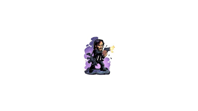Chibi-style Man Shooting Gun