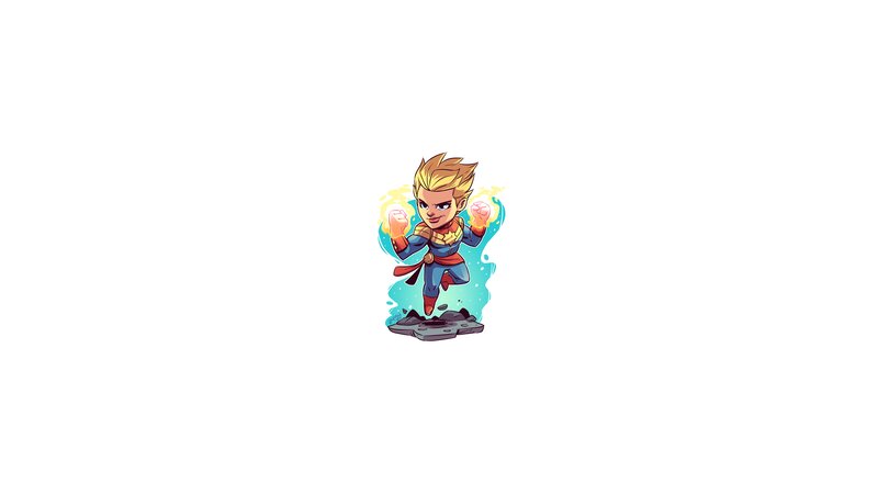 Chibi Superhero Character — Blue