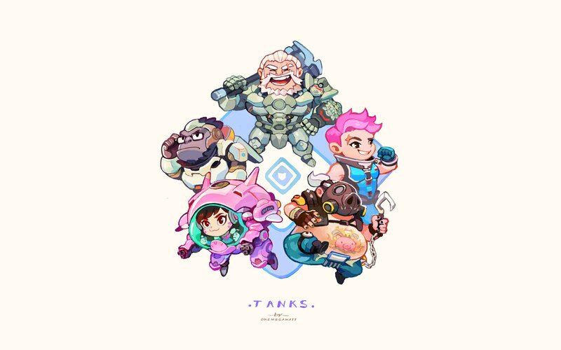 Chibi Tank Characters — Pink