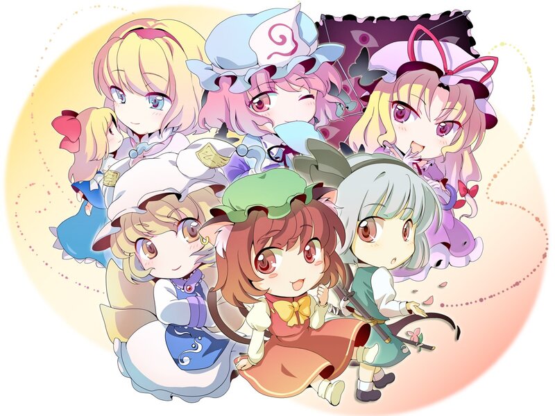 Chibi Touhou characters group