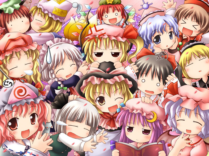 Chibi Touhou characters group