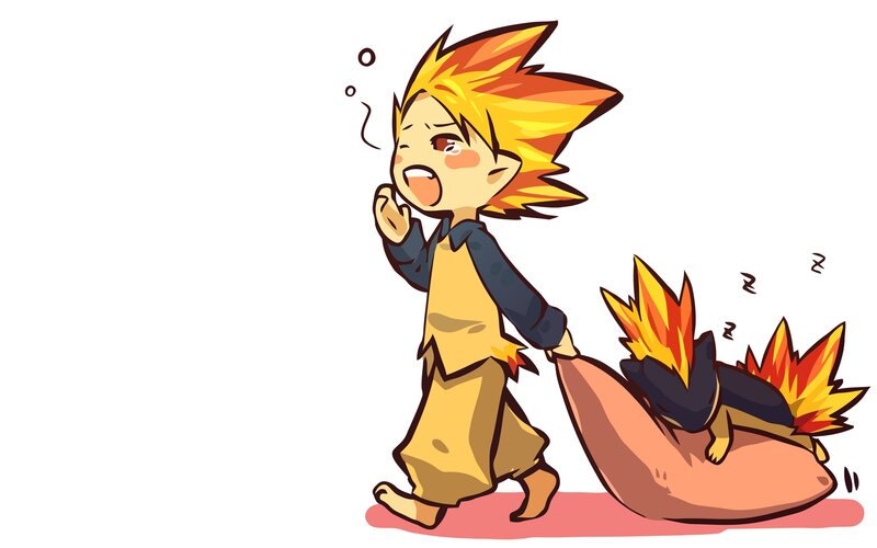 Chibi trainer with Torchic