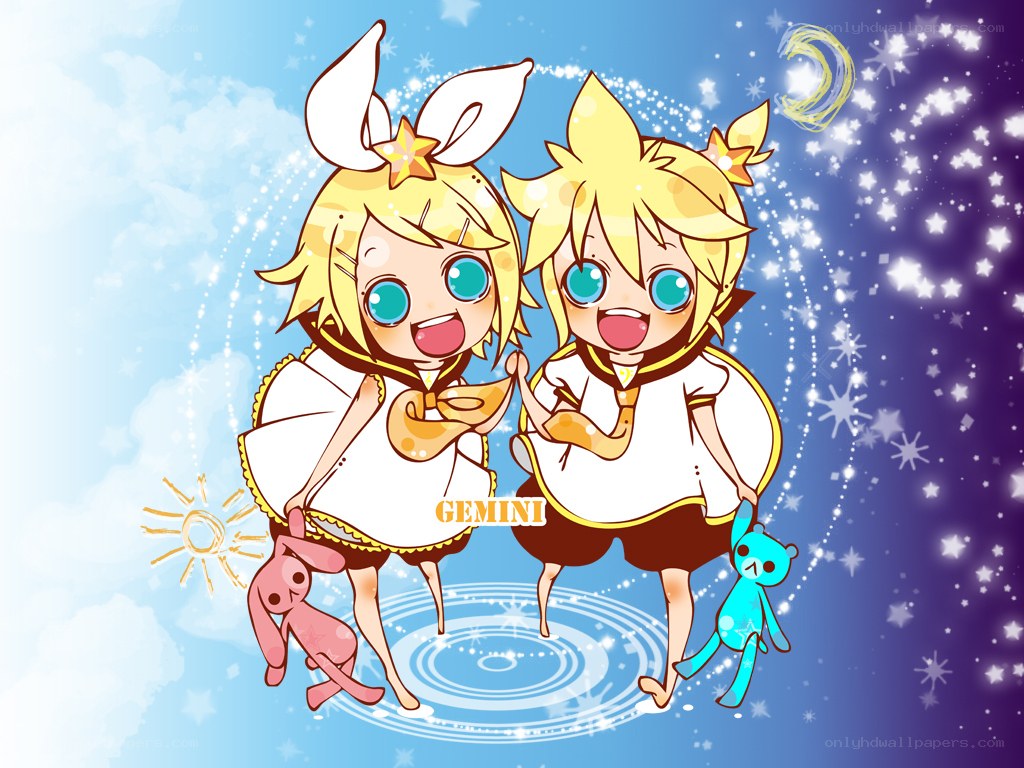 Chibi twins with stuffed animals