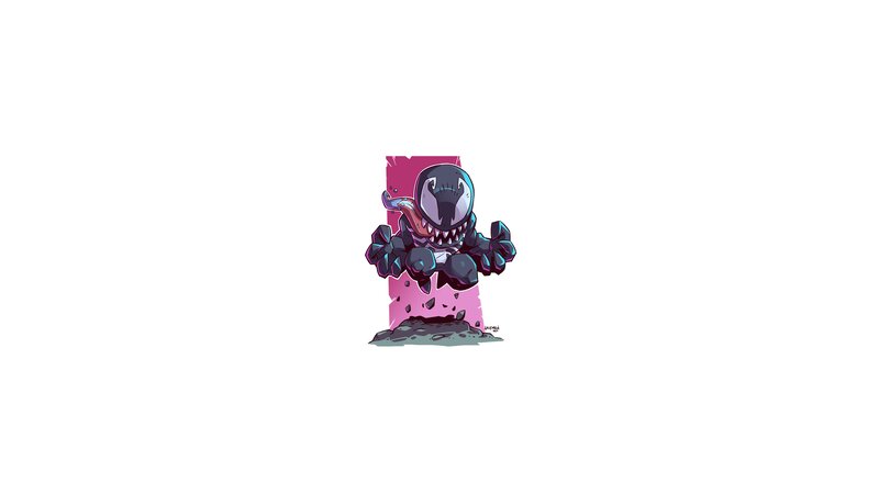 Chibi Venom Character — Black, Playful