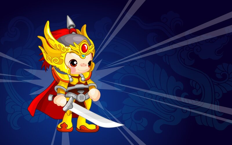chibi warrior character
