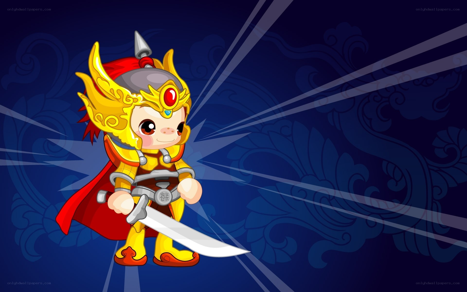 chibi warrior character