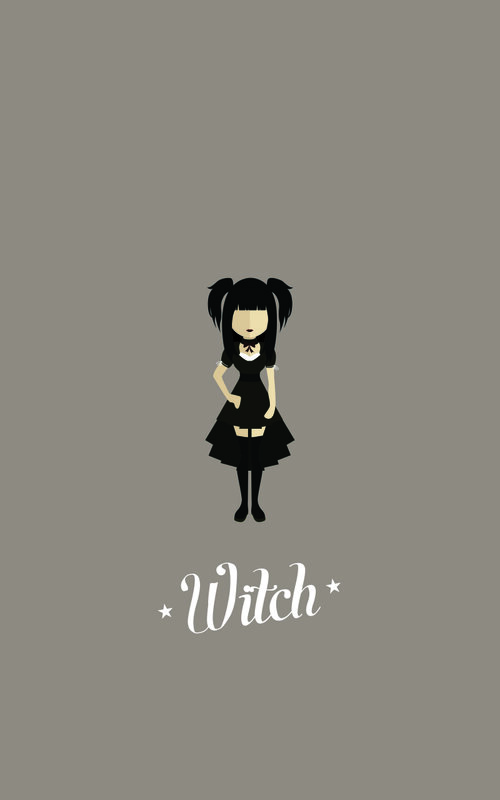 Chibi Witch Character — Gray