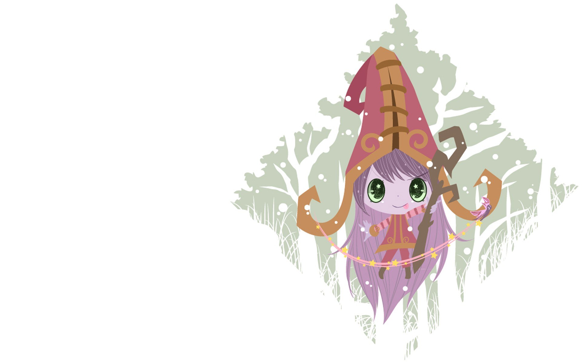 chibi witch in winter forest