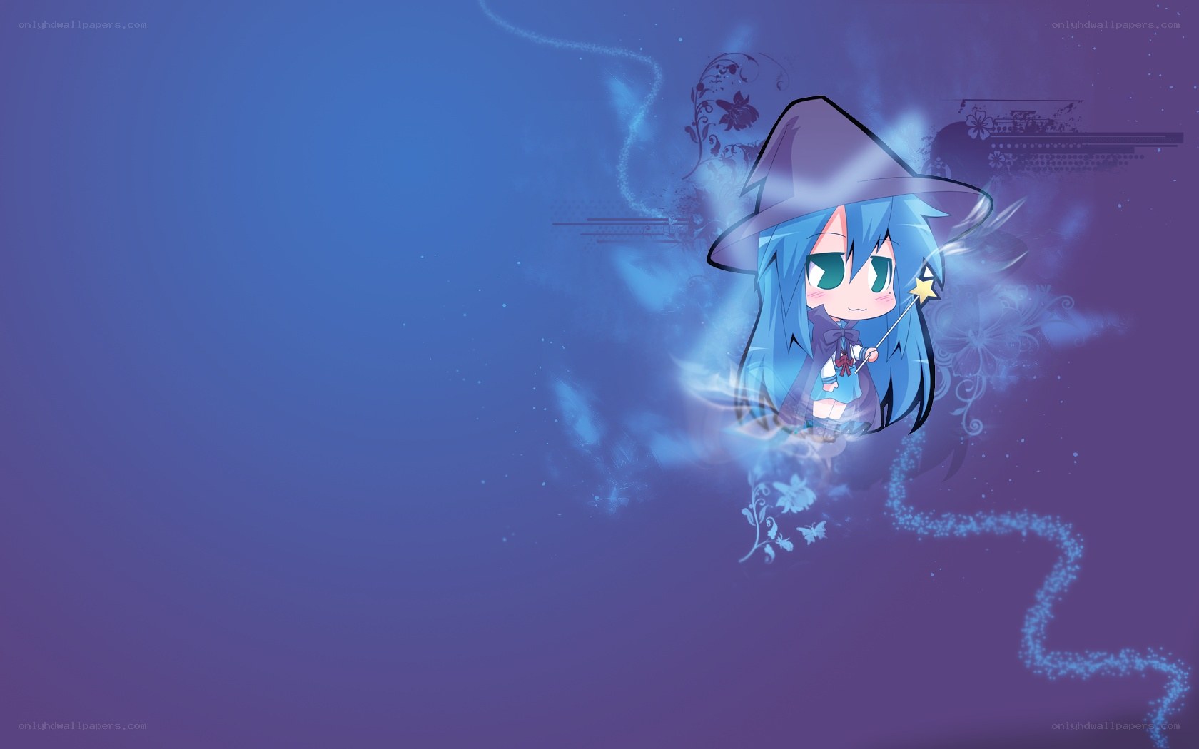 chibi witch with magic wand