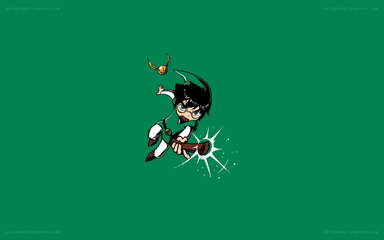 chibi wizard on broomstick
