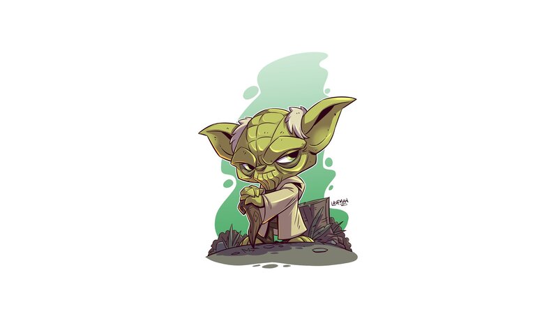 Chibi Yoda Character — Green