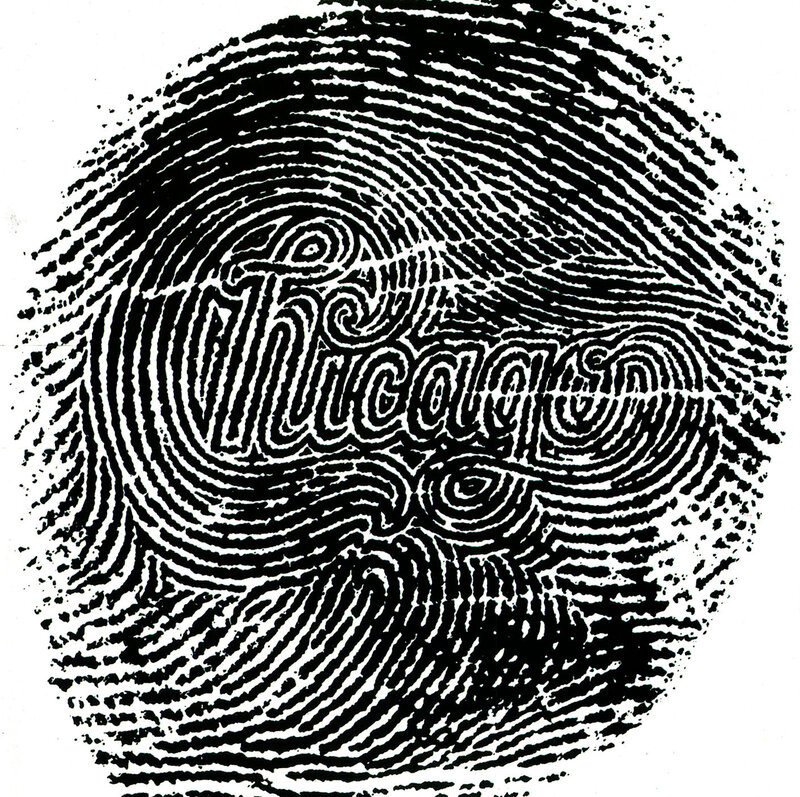 Chicago band logo fingerprint art