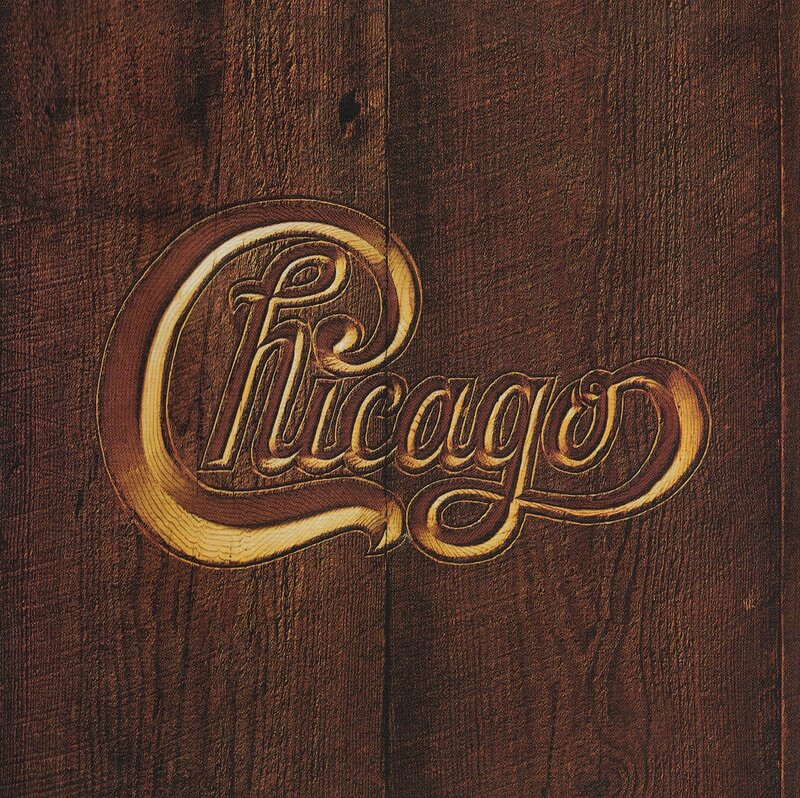 Chicago band logo on wood